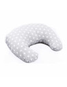 BN-BOC0175,Perna pentru alaptat, Bocioland, Gray Stars, Cu husa detasabila, Din bumbac, 50x18 cm