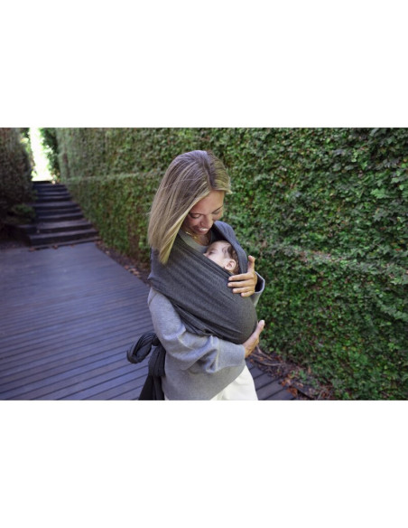 BN-8420421087428,Wrap bebe, Jane, Cocoon, Ergonomic, De la nastere pana la 20 Kg, Cu multiple pozitii de purtare, Grey Land
