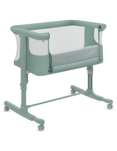 BN-LO-AURORA_GREEN_SAGE,Patut co-sleeper, Lionelo, Aurora, 3 in 1, Cu leganare si setare unghiulara, Saltea cu densitate T25 si 