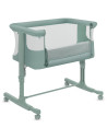 BN-LO-AURORA_GREEN_SAGE,Patut co-sleeper, Lionelo, Aurora, 3 in 1, Cu leganare si setare unghiulara, Saltea cu densitate T25 si 