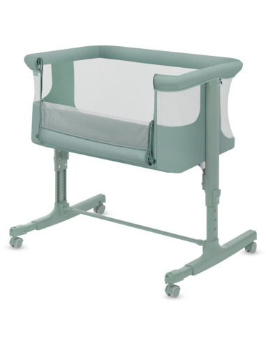 BN-LO-AURORA_GREEN_SAGE,Patut co-sleeper, Lionelo, Aurora, 3 in 1, Cu leganare si setare unghiulara, Saltea cu densitate T25 si 