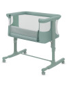 BN-LO-AURORA_GREEN_SAGE,Patut co-sleeper, Lionelo, Aurora, 3 in 1, Cu leganare si setare unghiulara, Saltea cu densitate T25 si 