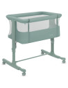 BN-LO-AURORA_GREEN_SAGE,Patut co-sleeper, Lionelo, Aurora, 3 in 1, Cu leganare si setare unghiulara, Saltea cu densitate T25 si 