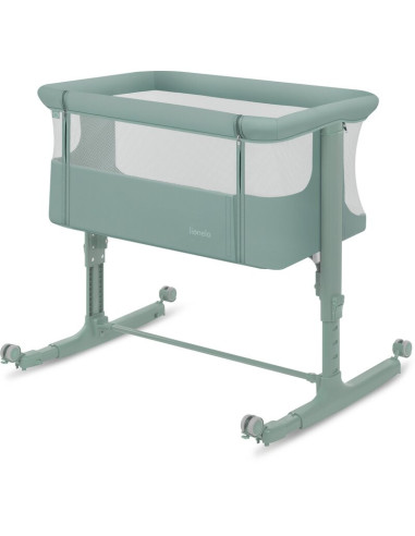 BN-LO-AURORA_GREEN_SAGE,Patut co-sleeper, Lionelo, Aurora, 3 in 1, Cu leganare si setare unghiulara, Saltea cu densitate T25 si 