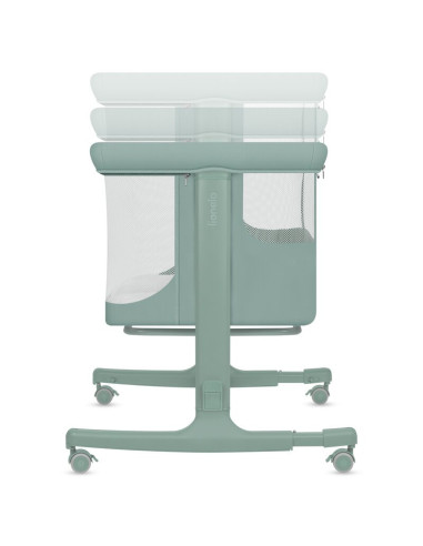 BN-LO-AURORA_GREEN_SAGE,Patut co-sleeper, Lionelo, Aurora, 3 in 1, Cu leganare si setare unghiulara, Saltea cu densitate T25 si 