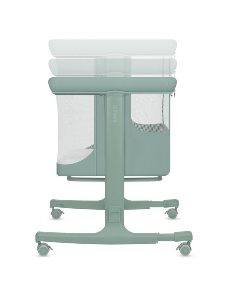 BN-LO-AURORA_GREEN_SAGE,Patut co-sleeper, Lionelo, Aurora, 3 in 1, Cu leganare si setare unghiulara, Saltea cu densitate T25 si 