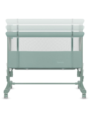 BN-LO-AURORA_GREEN_SAGE,Patut co-sleeper, Lionelo, Aurora, 3 in 1, Cu leganare si setare unghiulara, Saltea cu densitate T25 si 
