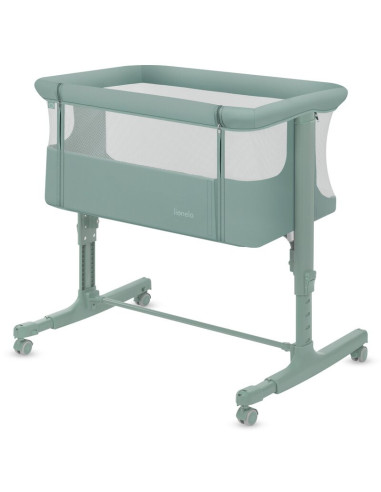 BN-LO-AURORA_GREEN_SAGE,Patut co-sleeper, Lionelo, Aurora, 3 in 1, Cu leganare si setare unghiulara, Saltea cu densitate T25 si 