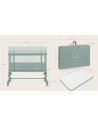 BN-LO-AURORA_GREEN_SAGE,Patut co-sleeper, Lionelo, Aurora, 3 in 1, Cu leganare si setare unghiulara, Saltea cu densitate T25 si 
