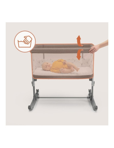 BN-LO-AURORA_GREEN_SAGE,Patut co-sleeper, Lionelo, Aurora, 3 in 1, Cu leganare si setare unghiulara, Saltea cu densitate T25 si 