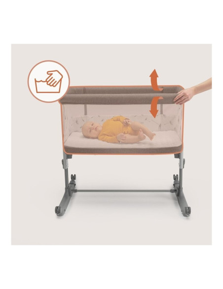 BN-LO-AURORA_GREEN_SAGE,Patut co-sleeper, Lionelo, Aurora, 3 in 1, Cu leganare si setare unghiulara, Saltea cu densitate T25 si 