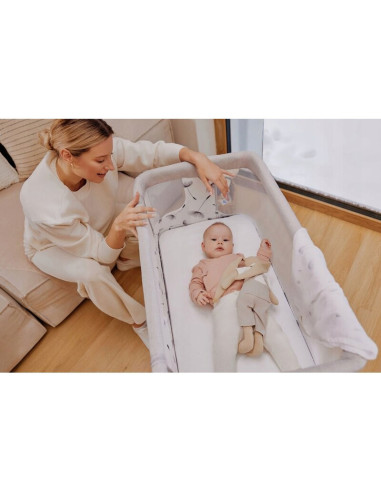 BN-LO-AURORA_GREEN_SAGE,Patut co-sleeper, Lionelo, Aurora, 3 in 1, Cu leganare si setare unghiulara, Saltea cu densitate T25 si 