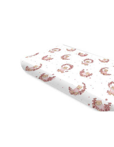 BN-6426972032124,Cearceaf cu elastic, MimiNu, Pentru pat 160x80 cm, Din bumbac certificat Oeko Tex Standard 100, Design, Betty