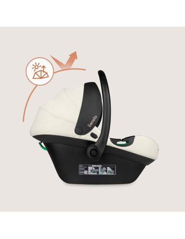 BN-LO-ASTRID_I-SIZE_BEIGE_CREAM,Scoica auto, Lionelo, i-Size Astrid, 0-13 Kg, 40-87 cm, Cu maner si capotina reglabile, Cu prote