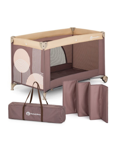 BN-923487,Patut pliant, Petite&Mars, Nyja, 120 x 60 cm, Cu roti, Functie de tarc, Pliere compacta, Include geanta de transport, 