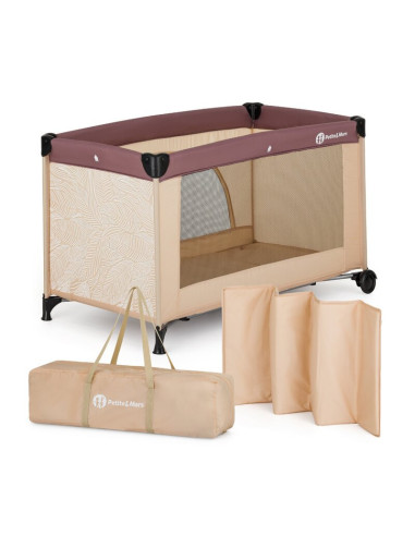 BN-923485,Patut pliant, Petite&Mars, Nyja, 120 x 60 cm, Cu roti, Functie de tarc, Pliere compacta, Include geanta de transport, 