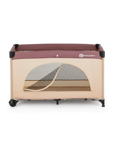 BN-923485,Patut pliant, Petite&Mars, Nyja, 120 x 60 cm, Cu roti, Functie de tarc, Pliere compacta, Include geanta de transport, 