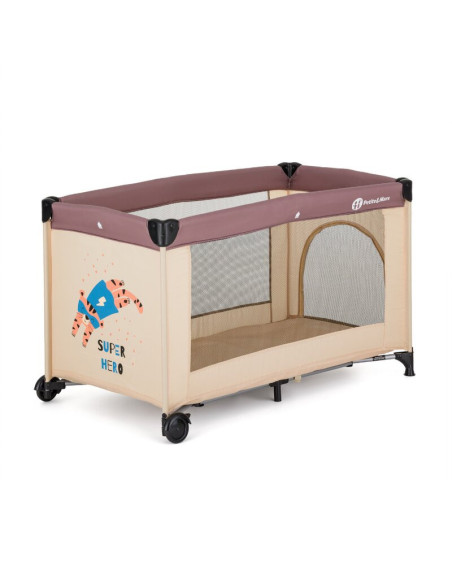 BN-921483,Patut pliant, Petite&Mars, Koot, 120 x 60 cm, Cu roti, Functie de tarc, Pliere compacta, Include geanta de transport, 