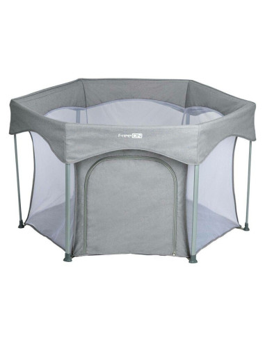BN-88353,Tarc de joaca, FreeON, Hexagon, Pliabil, Intrare cu fermoar, Cu geanta de transport, 117 x 74 cm, Grey