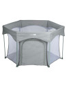 BN-88353,Tarc de joaca, FreeON, Hexagon, Pliabil, Intrare cu fermoar, Cu geanta de transport, 117 x 74 cm, Grey
