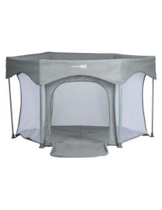 BN-88353,Tarc de joaca, FreeON, Hexagon, Pliabil, Intrare cu fermoar, Cu geanta de transport, 117 x 74 cm, Grey 2
