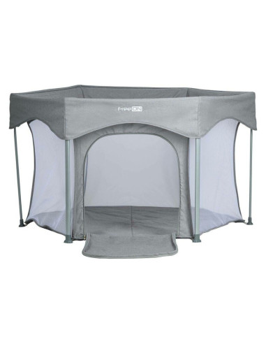 BN-88353,Tarc de joaca, FreeON, Hexagon, Pliabil, Intrare cu fermoar, Cu geanta de transport, 117 x 74 cm, Grey
