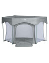 BN-88353,Tarc de joaca, FreeON, Hexagon, Pliabil, Intrare cu fermoar, Cu geanta de transport, 117 x 74 cm, Grey