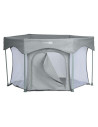 BN-88353,Tarc de joaca, FreeON, Hexagon, Pliabil, Intrare cu fermoar, Cu geanta de transport, 117 x 74 cm, Grey