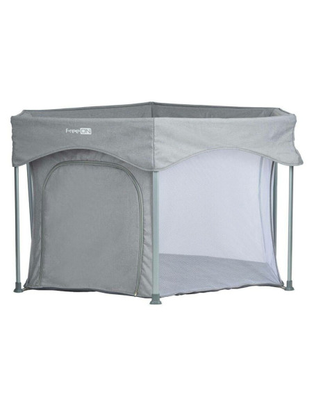 BN-88353,Tarc de joaca, FreeON, Hexagon, Pliabil, Intrare cu fermoar, Cu geanta de transport, 117 x 74 cm, Grey