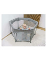BN-88353,Tarc de joaca, FreeON, Hexagon, Pliabil, Intrare cu fermoar, Cu geanta de transport, 117 x 74 cm, Grey
