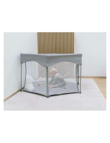 BN-88353,Tarc de joaca, FreeON, Hexagon, Pliabil, Intrare cu fermoar, Cu geanta de transport, 117 x 74 cm, Grey