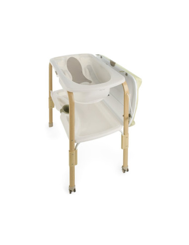 BN-8420421094877,Cadita de baie cu suport, Jane, Flip, Cu 2 pozitii anatomice, Cu masuta de infasat, Cu tavita si compartimente 