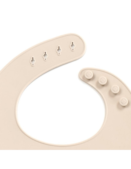 BN-8420421092439,Baveta cu buzunar, Jane, Reglabila, Silicon, Fara BPA, 6 luni+, Sand