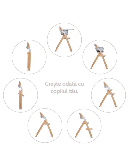 BN-8420421094082,Scaun de masa multifunctional pliabil, Jane, Forest, De la 6 luni la adult, Din lemn fag, Greutate maxima 100 K