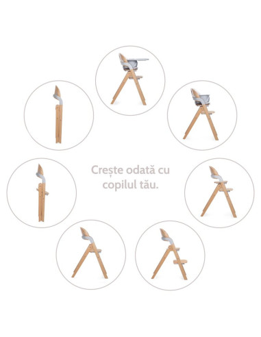 BN-8420421093405,Scaun de masa multifunctional pliabil, Jane, Forest, De la 6 luni la adult, Din lemn fag, Greutate maxima 100 K