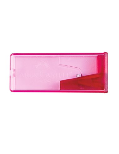 Ascutitoare plastic cu container Faber-Castell FC581525, Culori fluorescente asortate