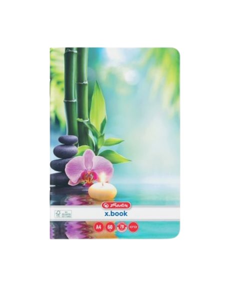 Set 5 x Caiet Herlitz A4 60 file Velin 70g/mp, Motiv Zen