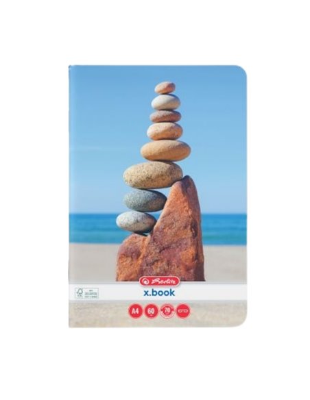 Caiet A4 Herlitz, 60 file, velin, motiv Zen, 1 buc.