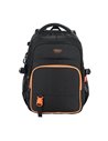 Ghiozdan scoala Daco GH5008N, 3 compartimente, 41 x 32 x 16 cm, Negru/Portocaliu
