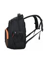 Ghiozdan scoala Daco GH5008N, 3 compartimente, 41 x 32 x 16 cm, Negru/Portocaliu