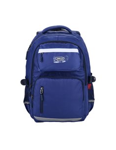 Ghiozdan scoala Daco GH5009, 5 compartimente, 46 x 33 x 18 cm, Albastru inchis