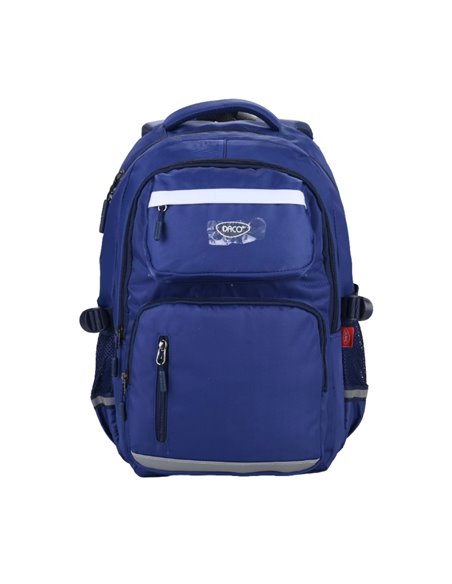 Ghiozdan scoala Daco GH5009, 5 compartimente, 46 x 33 x 18 cm, Albastru inchis