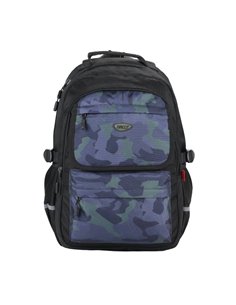 Ghiozdan scoala Daco GH5011, 4 compartimente, 46 x 33 x 18 cm, Verde inchis/negru
