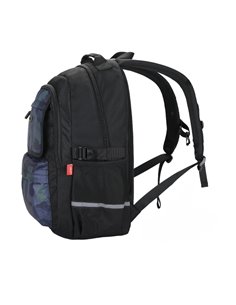 Ghiozdan scoala Daco GH5011, 4 compartimente, 46 x 33 x 18 cm, Verde inchis/negru 2