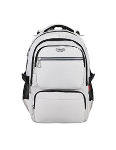 Ghiozdan scoala Daco GH5014, 4 compartimente, 46 x 33 x 18 cm, Alb/Negru