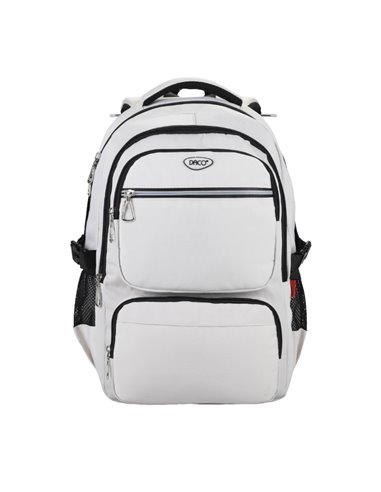 Ghiozdan scoala Daco GH5014, 4 compartimente, 46 x 33 x 18 cm, Alb/Negru
