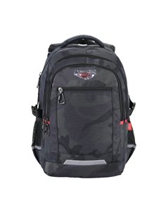 Ghiozdan scoala Daco GH5017, 4 compartimente, 46 x 33 x 18 cm, Negru