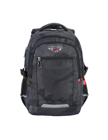 Ghiozdan scoala Daco GH5017, 4 compartimente, 46 x 33 x 18 cm, Negru