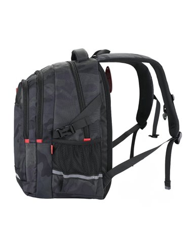 Ghiozdan scoala Daco GH5017, 4 compartimente, 46 x 33 x 18 cm, Negru