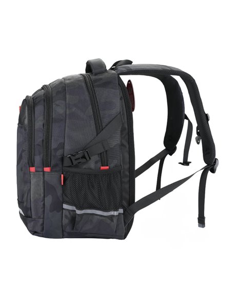 Ghiozdan scoala Daco GH5017, 4 compartimente, 46 x 33 x 18 cm, Negru